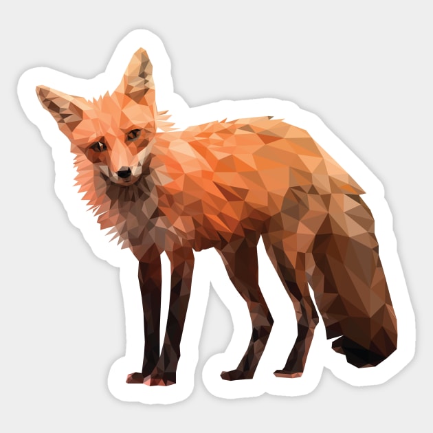 Geometric Fox Sticker by polliadesign